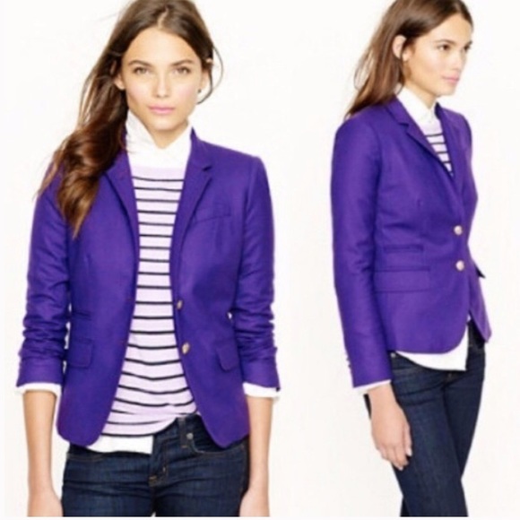 J. Crew Jackets & Blazers - J CREW Schoolboy Blazer  Purple Wool Size 12.
